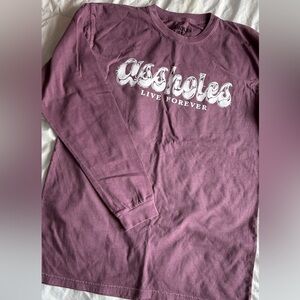 Men's Long Sleeve Graphic Tee - Purple